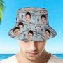 Custom Your Photo Face And Pet Summer Bucket Hat Fisherman Hat - Dollar