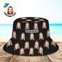 Custom Your Photo Face Summer Bucket Hat Fisherman Hat - Black