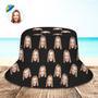 Custom Your Photo Face Summer Bucket Hat Fisherman Hat - Black