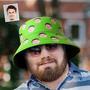 Custom Your Photo Face Summer Extra Large Bucket Hats Fisherman Hat - Green