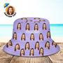 Custom Your Photo Face Summer Extra Large Bucket Hats Fisherman Hat - Purple