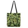 Green Weed Print Tote Bag