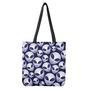 Grey Alien Face Pattern Print Tote Bag