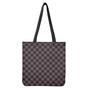 Grey And Orange Plaid Pattern Print Tote Bag