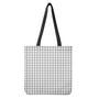 Grey And White Check Pattern Print Tote Bag