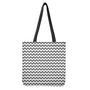 Grey And White Chevron Pattern Print Tote Bag