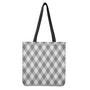 Grey Argyle Pattern Print Tote Bag