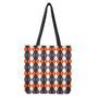 Grey Black Orange And White Argyle Print Tote Bag