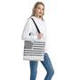 Grey Grunge American Flag Print Tote Bag