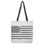 Grey Grunge American Flag Print Tote Bag