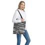 Grey Tiger Stripe Camouflage Print Tote Bag