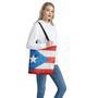 Grunge Puerto Rican Flag Print Tote Bag