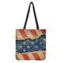 Grunge Ripped Paper American Flag Print Tote Bag