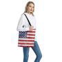 Grunge Usa Flag Print Tote Bag