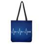 Heartbeat Cardiogram Print Tote Bag