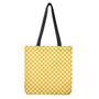 Honey Yellow And White Gingham Print Tote Bag