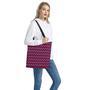 Hot Pink And Black Chevron Pattern Print Tote Bag