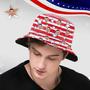 Independence Day Custom Bucket Hat Face Unisex Fisherman Hat Summer Hat - Red Hat