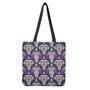 Indian Floral Elephant Pattern Print Tote Bag