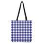 Indigo Blue And White Gingham Print Tote Bag