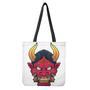 Japanese Demon Mask Print Tote Bag