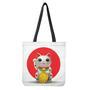 Japanese Lucky Cat Maneki Neko Print Tote Bag