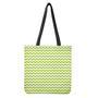 Lime Green And White Chevron Print Tote Bag