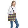 Mardi Gras Argyle Pattern Print Tote Bag