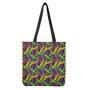 Mardi Gras Palm Leaf Pattern Print Tote Bag