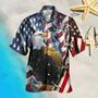 Men's Independence Day Flag Print Casual Breathable Short Sleeve Hawaiian Shirt