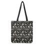 Monochrome Dinosaur Fossil Pattern Print Tote Bag