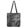 Monochrome Dinosaur Fossil Print Tote Bag