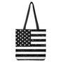 Monochrome Grunge American Flag Print Tote Bag