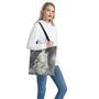 Monochrome Howling Wolf Print Tote Bag