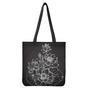 Monochrome Lotus Print Tote Bag