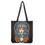 Native American Wolf Girl Print Tote Bag