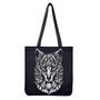 Navy And White Wolf Print Tote Bag