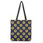 Navy Sunflower Pattern Print Tote Bag