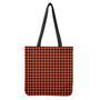 Orange And Black Houndstooth Print Tote Bag