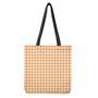 Orange And White Check Pattern Print Tote Bag