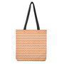 Orange And White Chevron Pattern Print Tote Bag