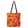 Orange Daisy Flower Print Tote Bag