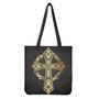 Ornamental Golden Cross Print Tote Bag