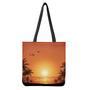 Palm Tree Beach Sunset Print Tote Bag