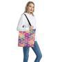 Pastel Geometric Shape Pattern Print Tote Bag