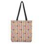 Pastel Striped Cupcake Pattern Print Tote Bag