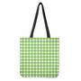 Pear Green And White Gingham Print Tote Bag