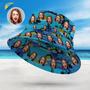 Personalized Face Bucket Hat Double-Side-Wear Reversible Hawaiian Style Outdoors Sun Cap