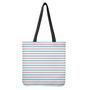 Pink And Teal Striped Pattern Print Tote Bag