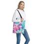 Pink And Teal Tie Dye Print Tote Bag